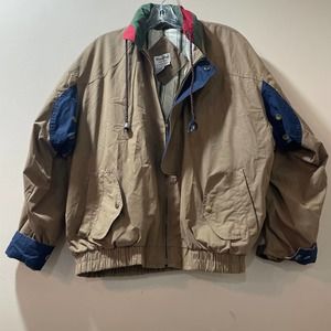 Vintage Winner Mate Jacket Mens Large Brown Windbreaker Work Wear Outdoor Zip